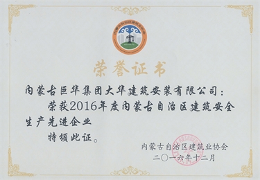 2016年安全生產(chǎn)先進企業(yè)